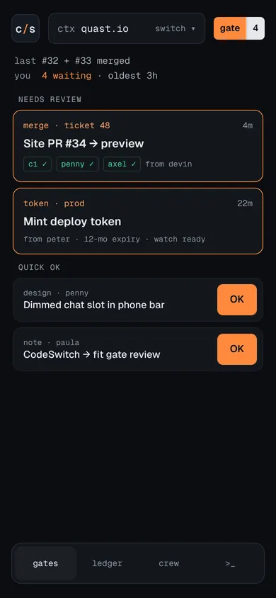 Gate inbox on a phone